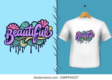 t-shirt and apparel trendy life quotes colorful typography design