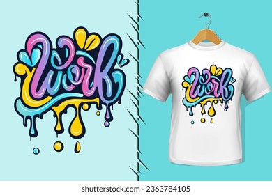 t-shirt and apparel trendy work colorful typography design