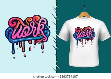 t-shirt and apparel trendy work colorful typography design