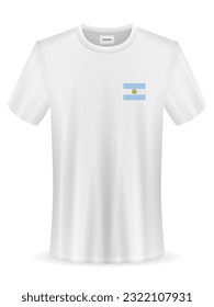 Tshirt with Argentina flag on a white background. Vector illustration.