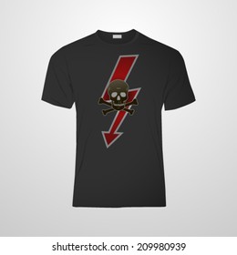 T-shirt with arrow skull