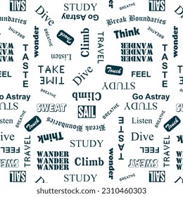 T-shirt articles pattern various words for textile fabric print