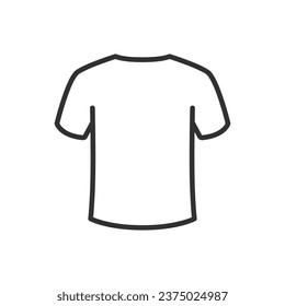 T-shirt back, linear icon. Line with editable stroke