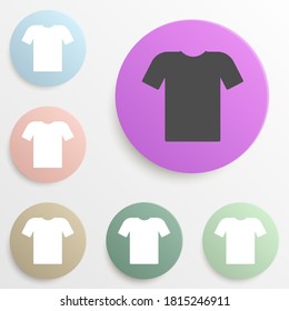 T-shirt badge color set. Simple glyph, flat vector of web icons for ui and ux, website or mobile application