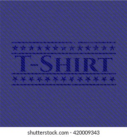 T-Shirt badge with denim background