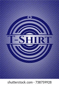 T-Shirt badge with denim background