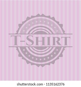 T-Shirt badge with pink background