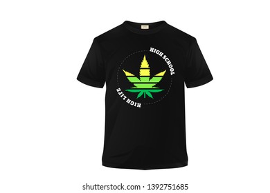 Tshirt based design using Cannabis leaf  shape