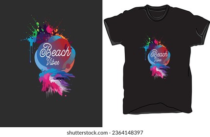 T-Shirt Beach vibes, Apparel design, illustration design.