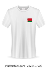 Tshirt with Belarus flag on a white background. Vector illustration.