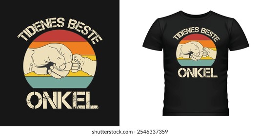 Camiseta mejor tío de la historia en idioma noruego. tidenes beste onkel diseño de camiseta. mejor tío.