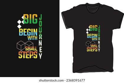 EL GRAN VIAJE DE Camisetas COMIENZA CON PEQUEÑOS PASOS en palabras, diseño de ropa, diseño de ilustración.