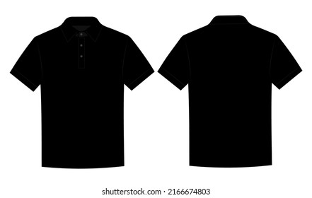 T-shirt black colour vector illustration, black t-shirt front and back design for mock up design