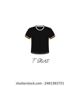 T-shirt black colour vector illustration, black t-shirt front and back design for mock up design