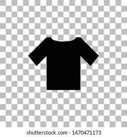 Tshirt. Black flat icon on a transparent background. Pictogram for your project