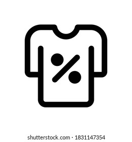 Tshirt (Black Friday) icon outline vector. isolated on white background