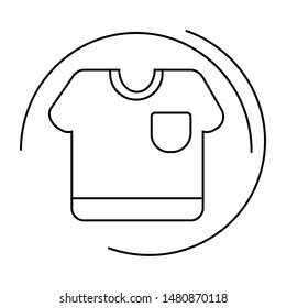 T-shirt black line vector icon.