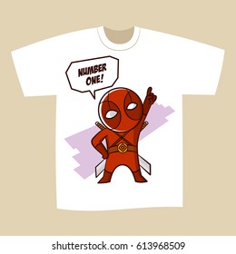 T-shirt Black Print Design Superhero