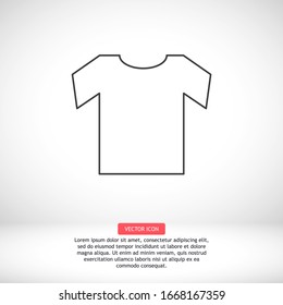 T-shirt black vector icon line linear style on the background. Best icon 10 eps illustration