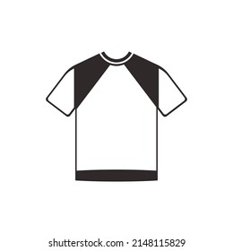 T-shirt black and white icon vector. Linear style sign for mobile concept and web design. T-shirt symbol illustration.