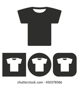 T-shirt - black and white icons. Vector illustration.