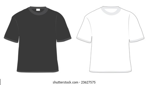 t-shirt black and white in vector