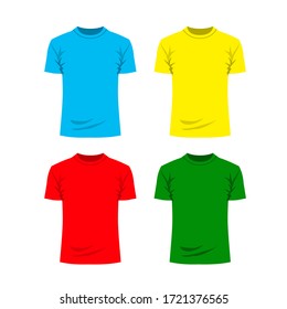 tshirt blank template mockup vector design. colorful clothes