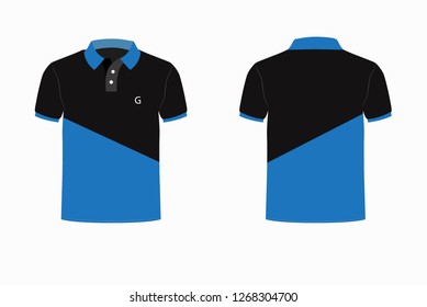 T-shirt blue and black template for design on white background. Vector illustration eps 10