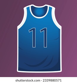 T-shirt blue and white basketball template for team club. Jersey sport, vector illustration.