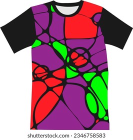 T-shirt with bright neurographics print