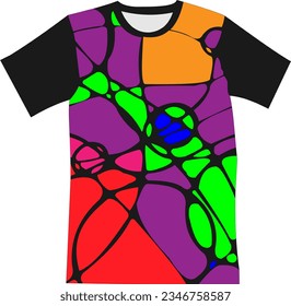 T-shirt with bright neurographics print