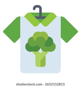 T-Shirt com gráfico de brócolis no cabide, mangas verdes e colla