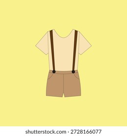 Camiseta con Ilustración vectorial de suspensión marrón