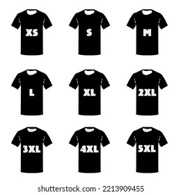 T-shirt іcon by size XS-5X. Vector
