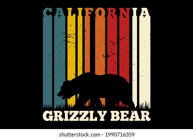 T-shirt california bear retro style vintage