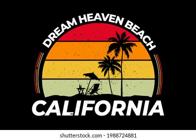 T-shirt california dream heaven beach retro style