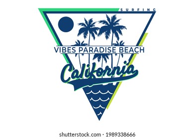 T-shirt california vibes paradise beach surf vintage style