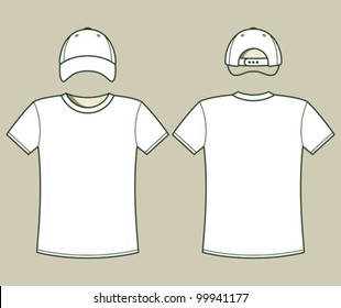 T-shirt and cap template