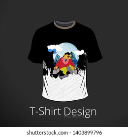 T-shirt with cartoon businessman character, vector
