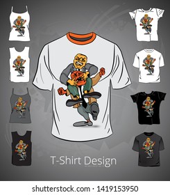 T-shirt with cartoon businessman character, vector
