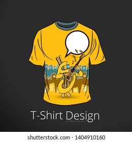 T-shirt with cartoon businessman character for young person, vector