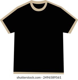 T-shirt casual black color mockup vector design