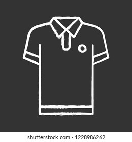 T-shirt chalk icons. Casual clothes. Polo t-shirt. Menswear. Shirt. Isolated vector chalkboard illustration