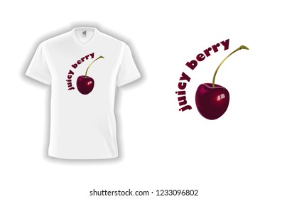 t-shirt cherry and letters