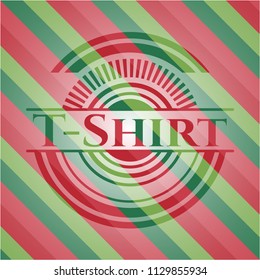 T-Shirt christmas colors emblem.