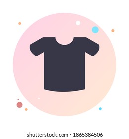 T-shirt in circle icon. flat tshirt in round shaped icon. Vector illustration.