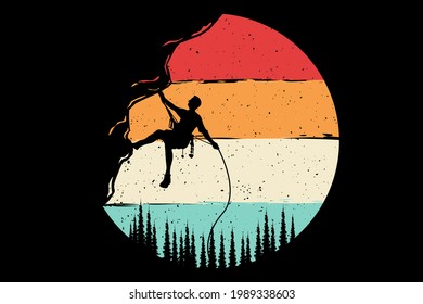 T-shirt climber pine retro style
