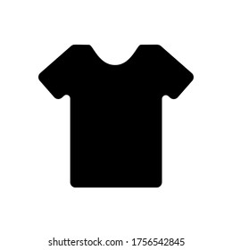 Icono negro de ropa de camiseta sobre fondo blanco