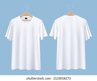 T-shirt with clothes hanger mockup front and back illustrations 