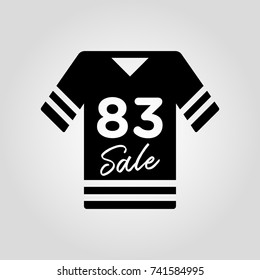 T-shirt or clothes sale sign isolated flat vector icon